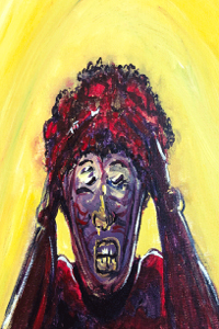 man disturbed aniques art